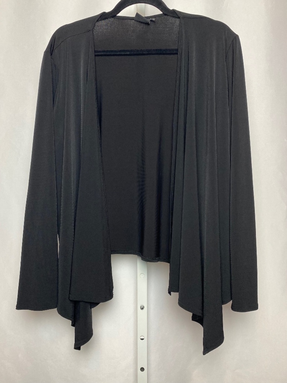 HCollection Womenʻs Petite Size Black Open Front Waterfall Drape Cardigan PXL